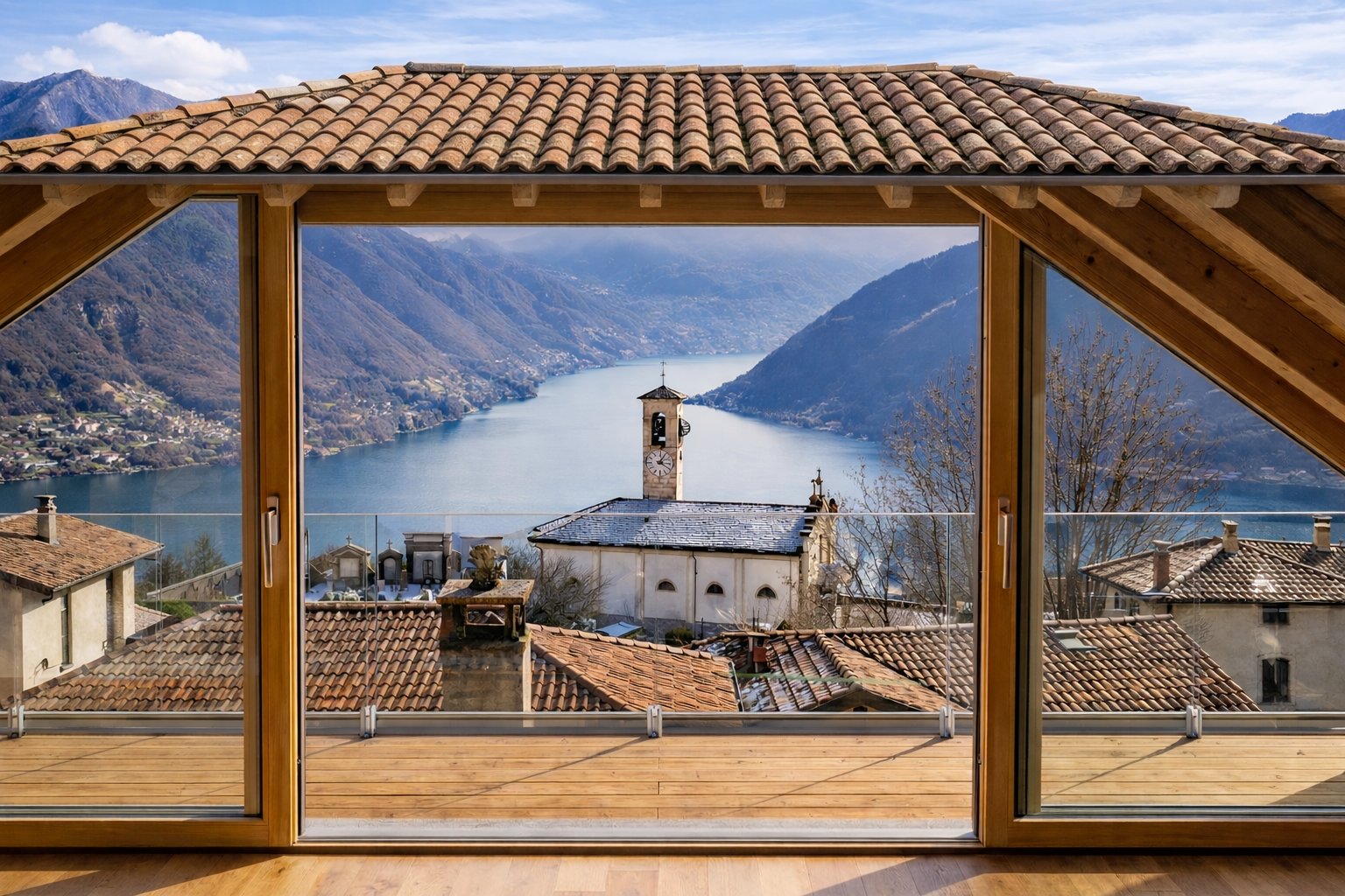 Roof terrace lake view